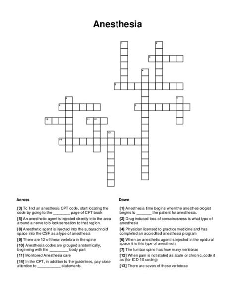 Enter the length or pattern for better results. . Calculations for an anesthesiologist crossword clue